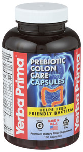 Yerba Prima, Prebiotic Colon Care Dietary Supplement Capsules, 1 Each, 180 Cap Yerba Prima, Prebiotic Colon Care Dietary Supplement Capsules, 1 Each, 180 Cap
