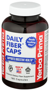 Yerba Prima, Daily Fiber For Digestive Support Capsules, 1 Each, 180 Cap Yerba Prima, Daily Fiber For Digestive Support Capsules, 1 Each, 180 Cap
