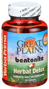 Yerba Prima, Great Plains Bentonite And Detox Sules, 1 Each, 60 Cap Yerba Prima, Great Plains Bentonite And Detox Sules, 1 Each, 60 Cap