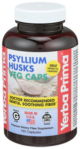 Yerba Prima, Psyllium Husks Veg Caps 80 Vegetarian Capsules, 1 Each, 180 Vcap Yerba Prima, Psyllium Husks Veg Caps 80 Vegetarian Capsules, 1 Each, 180 Vcap