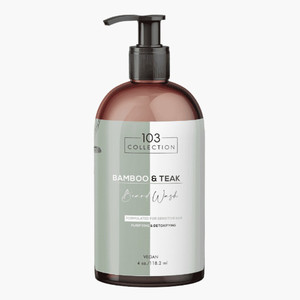 103 Collection Vegan Bamboo and Teak Beard Wash for Sensitive Skin, 4 Oz 103 Collection Vegan Bamboo and Teak Beard Wash for Sensitive Skin, 4 Oz