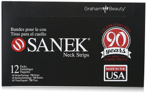 Sanek Graham Beauty Display Neck Strips Barber Essentials 60 Ea, 12 Pack