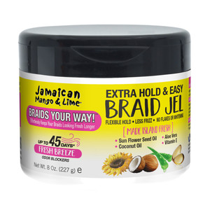 Jamaican Mango and Lime Extra Hold & Easy Braid Gel, Provides Secure Hold, 8 Oz Jamaican Mango and Lime Extra Hold & Easy Braid Gel, Provides Secure Hold, 8 Oz