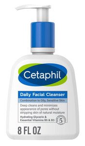 Cetaphil Daily Facial Cleanser 8Oz Combination To Oily Skin Cetaphil Daily Facial Cleanser 8Oz Combination To Oily Skin
