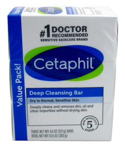 Cetaphil Deep Cleansing Bar 3 Pack 4.5Oz Value Pack Cetaphil Deep Cleansing Bar 3 Pack 4.5Oz Value Pack