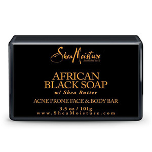 Shea Moisture African Black Soap Acne-Prone Face & Body Bar for Clear Skin, 3.5 Oz