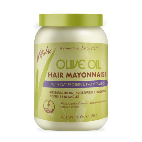 Vitale Olive Oil Hair Mayonnaise for Strength & Deep Conditioning, 30 Oz