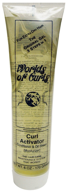 Worlds Of Curls Curl Activator Gel for Extra Dry Hair & Long-Lasting Curls, 6 Oz