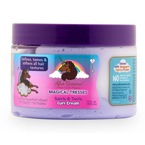 Afro Unicorn Curl Cream Curl Definition Frizz Control Natural Hair Styling Moisturizer 12 oz