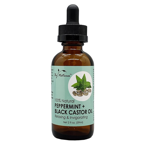 By Natures Black Castor Oil With Peppermint Scalp Oil, 2Oz