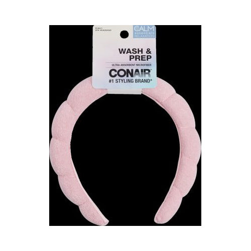Conair Spa Makeup and Face Washing Headband, Pink Bubble Design, 1 Count