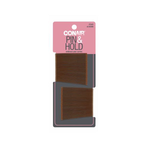 CONAIR Styling Essentials Curved Bobby Pins - Brown, 60 count