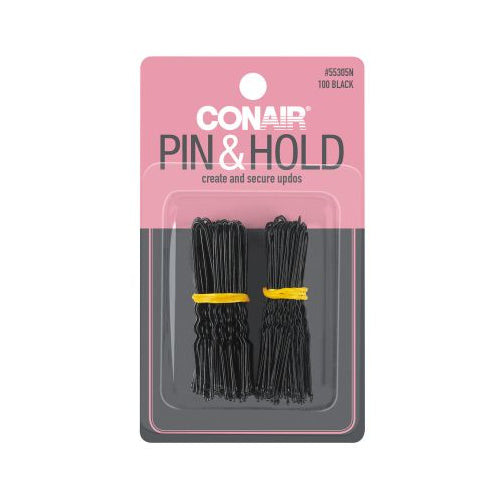 Conair Styling Essentials Hair Pins, Black, 100 ct