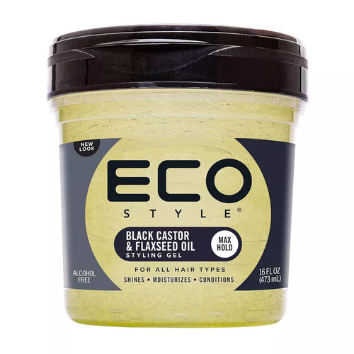 Eco Style Castor & Flaxseed Oil Professional Styling Gel Black, 16 fl oz