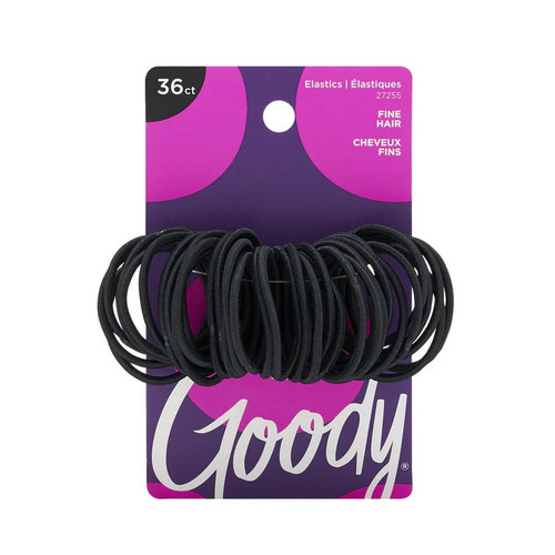 Goody Ouchless Thin Elastic Hair Ties - Black, 36 count