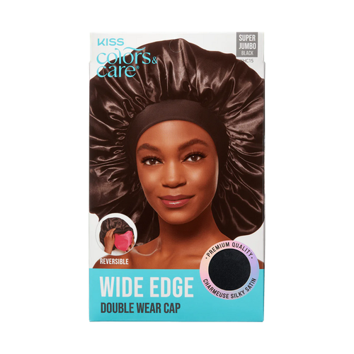 KISS Colors & Care Silky Satin Double Wear Cap, Super Jumbo - Black