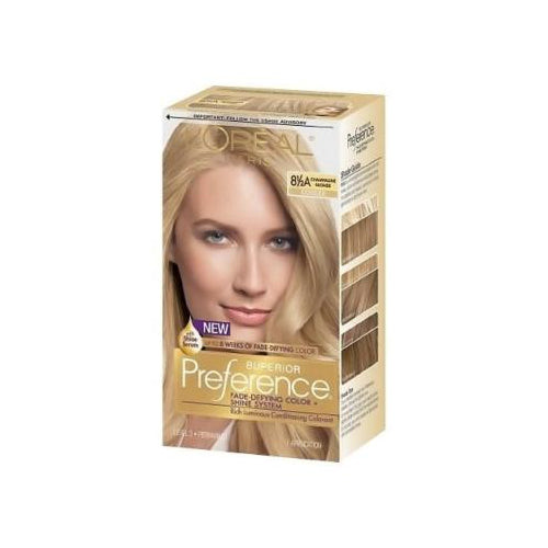 L'Oreal Paris Superior Preference Fade-Defying Shine Permanent Hair Color, 8.5A Champagne Blonde