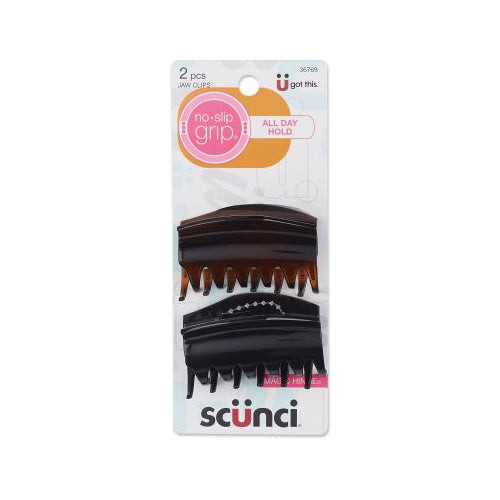 Scunci No-Slip Grip Cover Hinge Jaw Clips 6cm, 2 CT