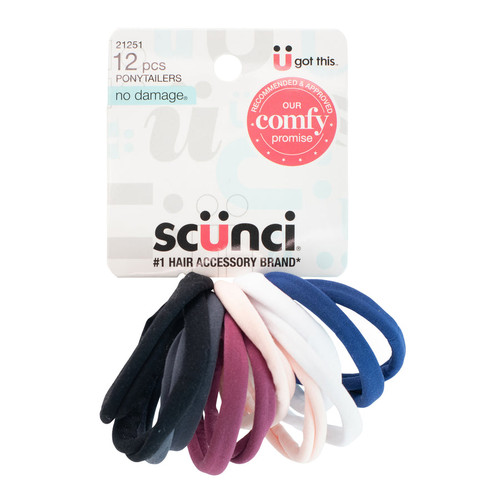 Scunci Everyday & Active Multicolor Hosiery Ponytailers, 12 CT