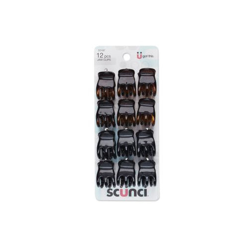 Sc??nci Effortless Beauty 3-Prong Mini Jaw Clips, 12 CT