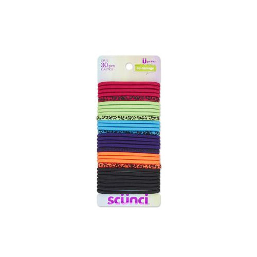 Scunci Firl Neon No Damage Hair Elastics, 30 CT
