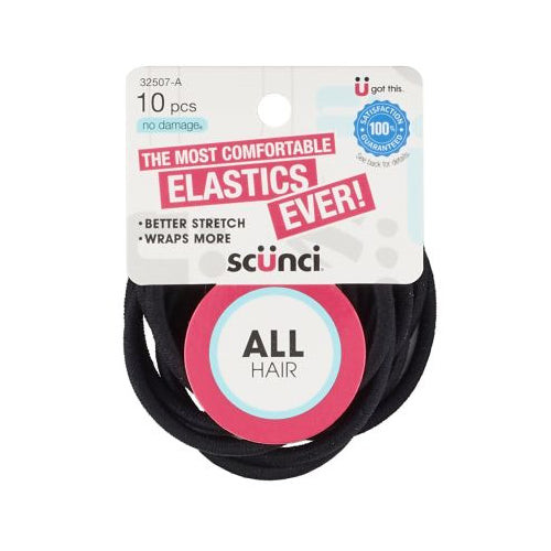 Sc??nci No Damage 4mm 6.5" Nylon All Hair Elastics, 10 CT