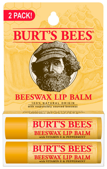 Burt's Bees Beeswax Lip Balm, 2 count