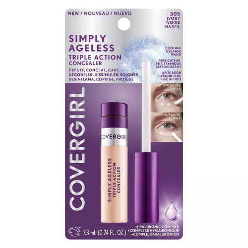 Covergirl Simply Ageless Under Eye Filler And Brightener Concealer Ivory #305, 0.24 Oz