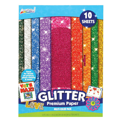 Artskills Classic Glitter Paper Craft Sheets 9 X 12 Inch, 10 Count