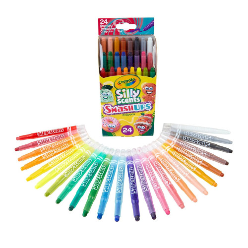 Crayola Silly Scents Smashups Twist Crayons Assorted Shades, 24 Ea