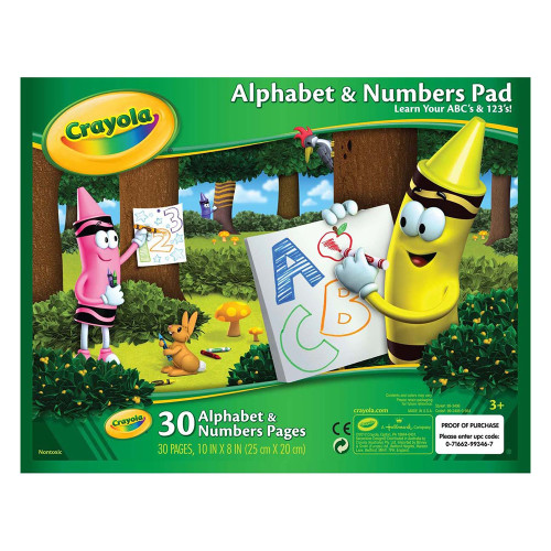Crayola Alphabet and Numbers Pad Learn Your ABCs and 123s, 30 Pages 1 Ea
