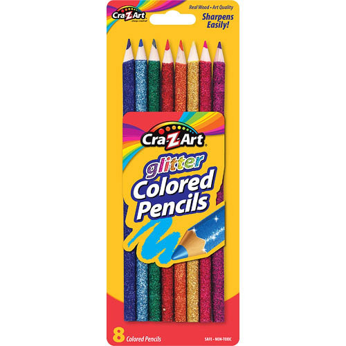 Cra-Z-Art Glitter Colored Pencils Drawing Set, 8 Count 1 Ea