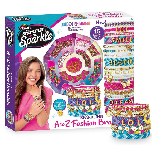 Cra-Z-Art Shimmer n Sparkle Sparkling A-Z Fashion Bracelets Making Kit Craft Set, 1 Ea