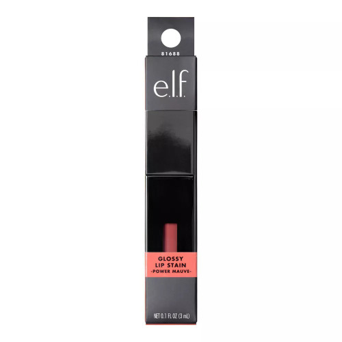 e.l.f. Glossy Lip Stain Power Mauve Shade, 0.1 Oz