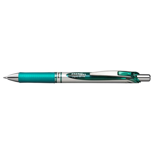 Energel RTX Retractable Liquid Gel Pen 0.7mm Metal Tip Medium Line Turquoise Ink, 1 Ea