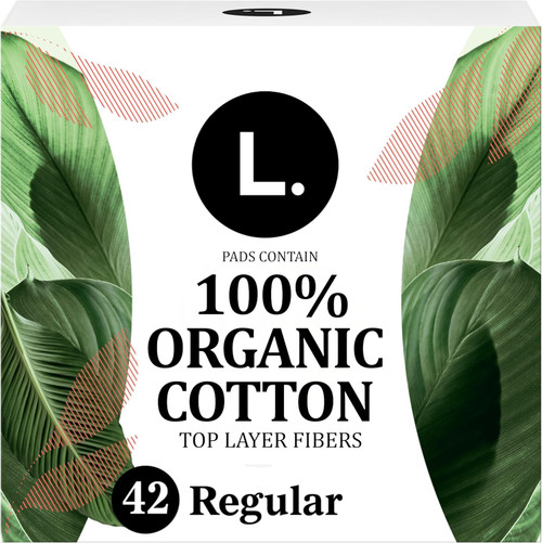 L. Pads Ultra Thin Cotton Top Layer Regular 42 Count Wings