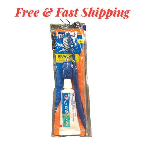 Dr. Fresh Travel Kit Crest/ Colgate Toothpaste-Brush-Cover