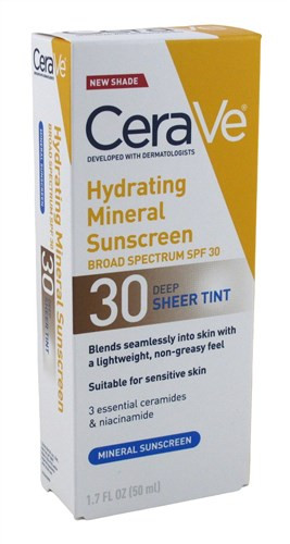 Cerave Sunscreen Hydrating Mineral Spf 30 Deep Tint 1.7oz