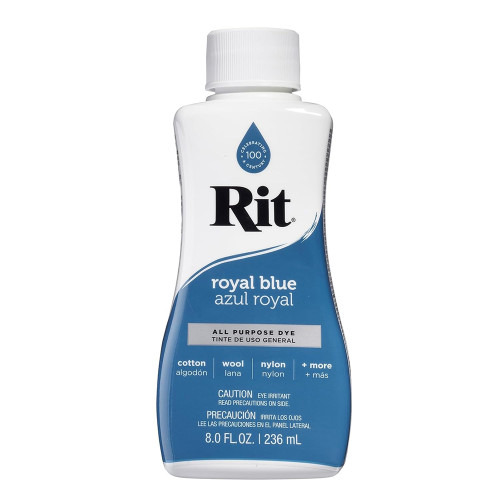 Rit Dye Liquid Fabric Dye Royal Blue All-Purpose Liquid Fabric Dye 8 Oz