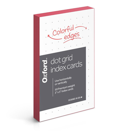 Oxford Dot Grid Index Cards for Bullet Journaling 3 x 5 In 50 Pack