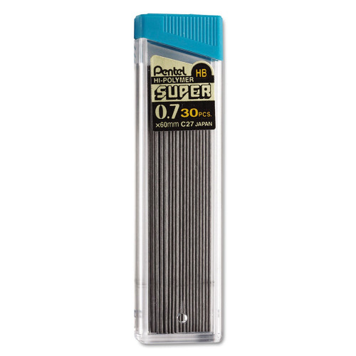 Pentel Super Hi-Polymer Lead Refill HB Medium 0.7mm 30 Pieces 1 Ea