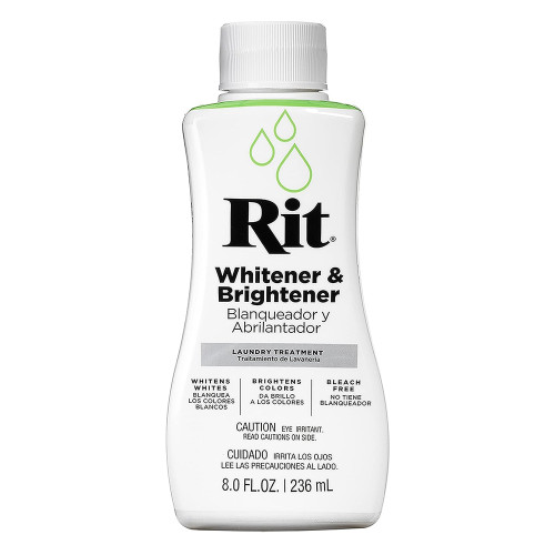Rit Fabric Whitener Liquid Brightening Laundry Additive for Whites 8 Oz