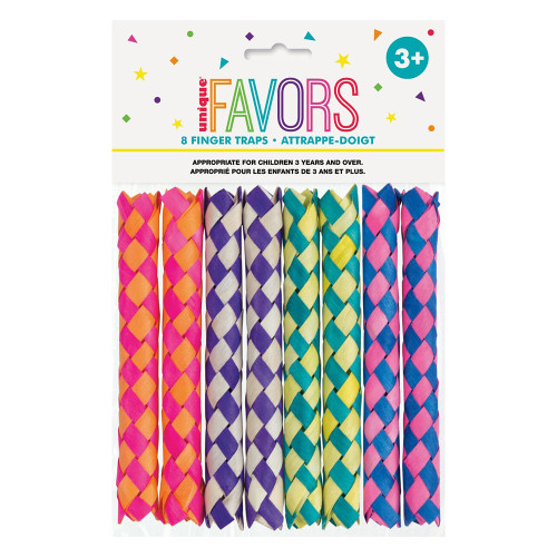 Finger Trap Assorted Party Favor 8 Ea