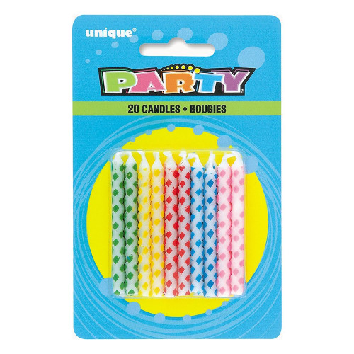 Party Candles Decorative Dot Multi-Color 20 Ea