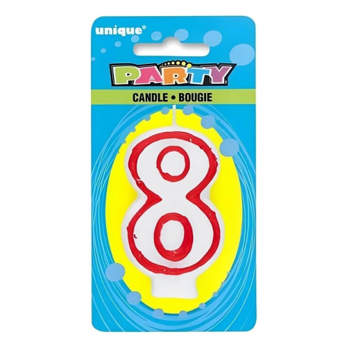 Birthday Candle Deluxe Numerical Decorative Party Supply Number 8 1 Ea
