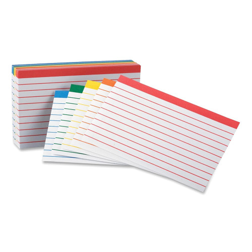 Oxford Color Coded Ruled Index Cards 3 x 5 IN Assorted Colors 100 Pack