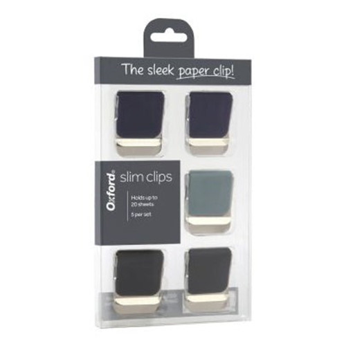 Oxford Slim Clips Everyday Assorted for Paper Organization 5 Pack