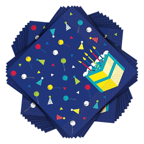 Confetti Cake Birthday Party Napkins Lunch Size Decorative 16 Ea