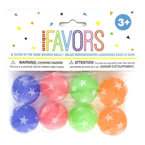 Bouncy Ball Glow in the Dark Assorted Party Favor 8 Ea