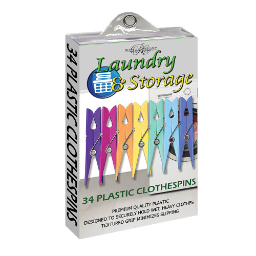 Royal Crest Clothespins Plastic Strong Spring Clips for Laundry 34 Ea